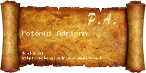 Petényi Adrienn névjegykártya